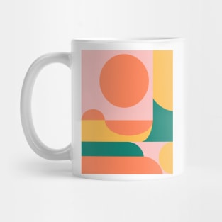 Shape and Color Study in Orange, Pink, Green, and Yellow Mug